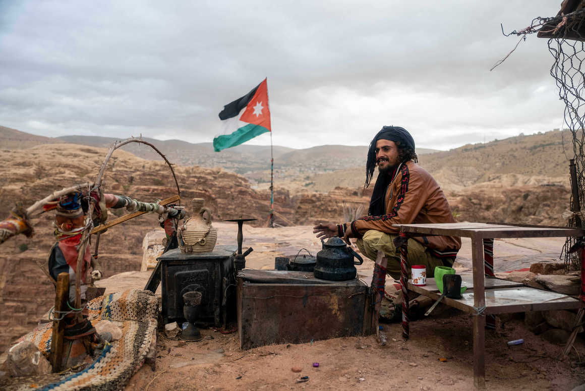 Tea break with our local guide in Jordan
