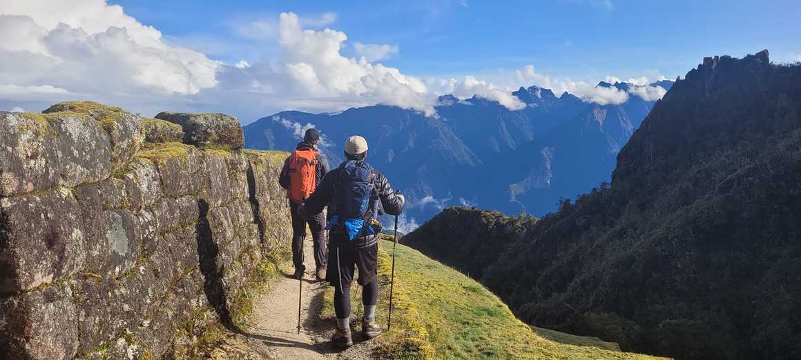 Trekker at Machu Picchu