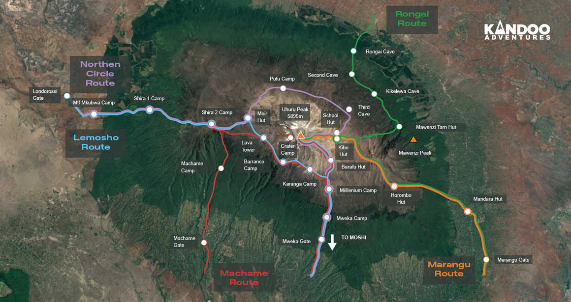 Trekking Routes on Kilimanjaro