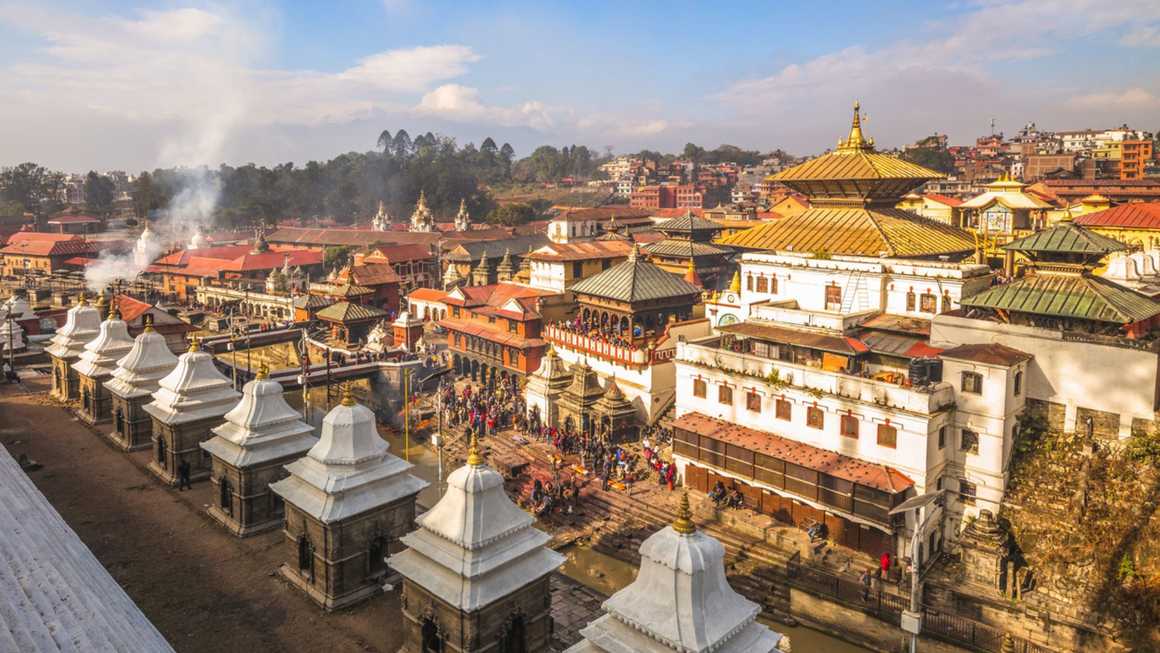 View of Pashupati Temple in Kathmandu