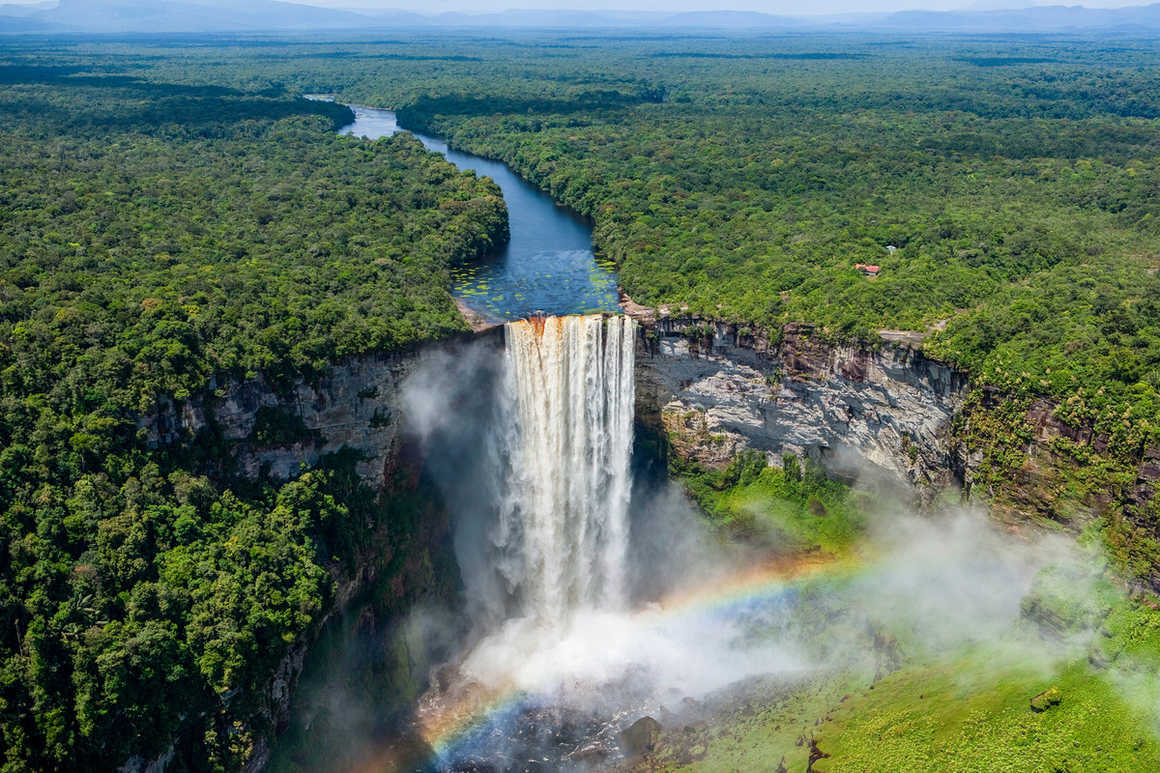 Waterfall in the Amazon in Guyana