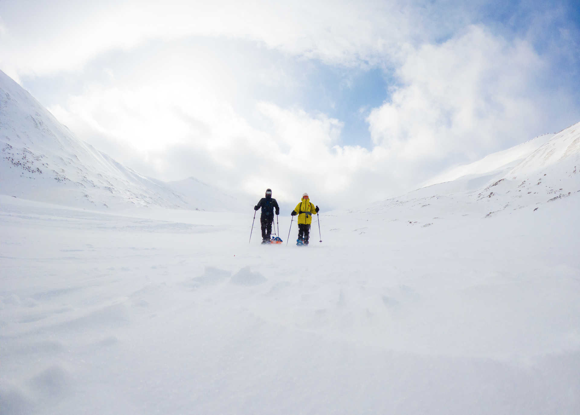 Coming down Longyearbyen Glacier