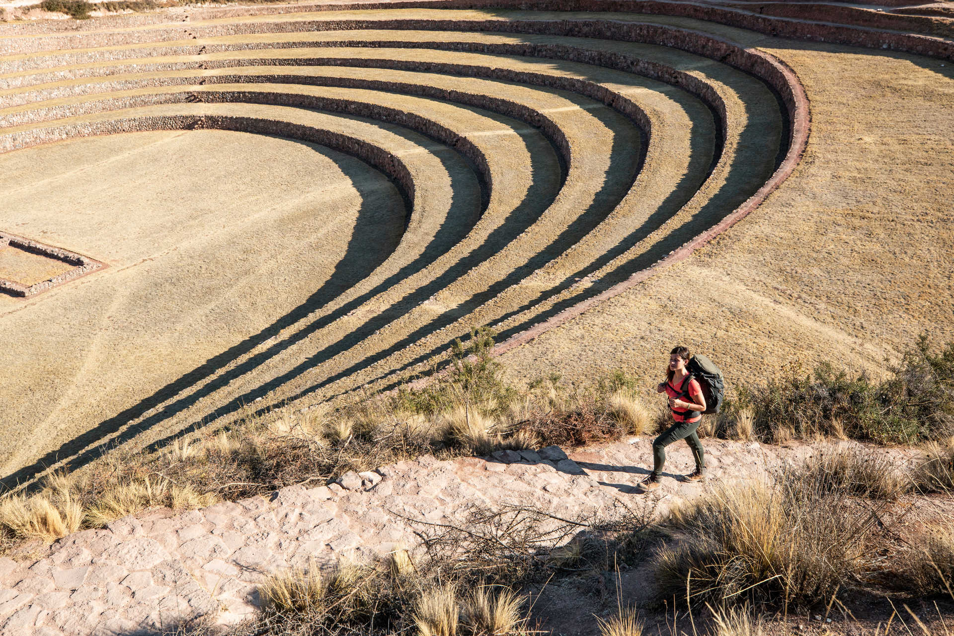 Hiker in Pisac Ruins