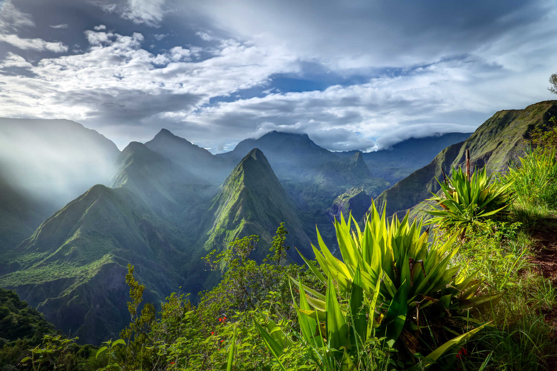 Jagged landscape on Reunion Island