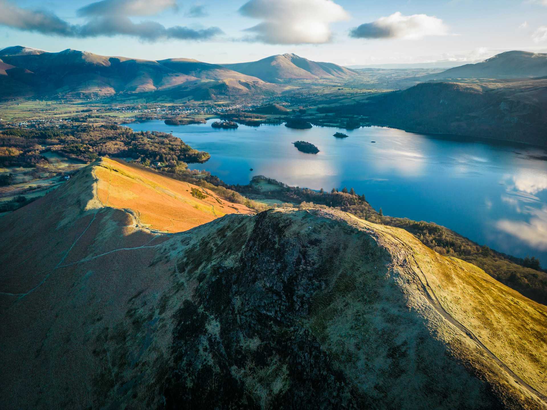 Keswick and Derwentwater from Catbells Summit