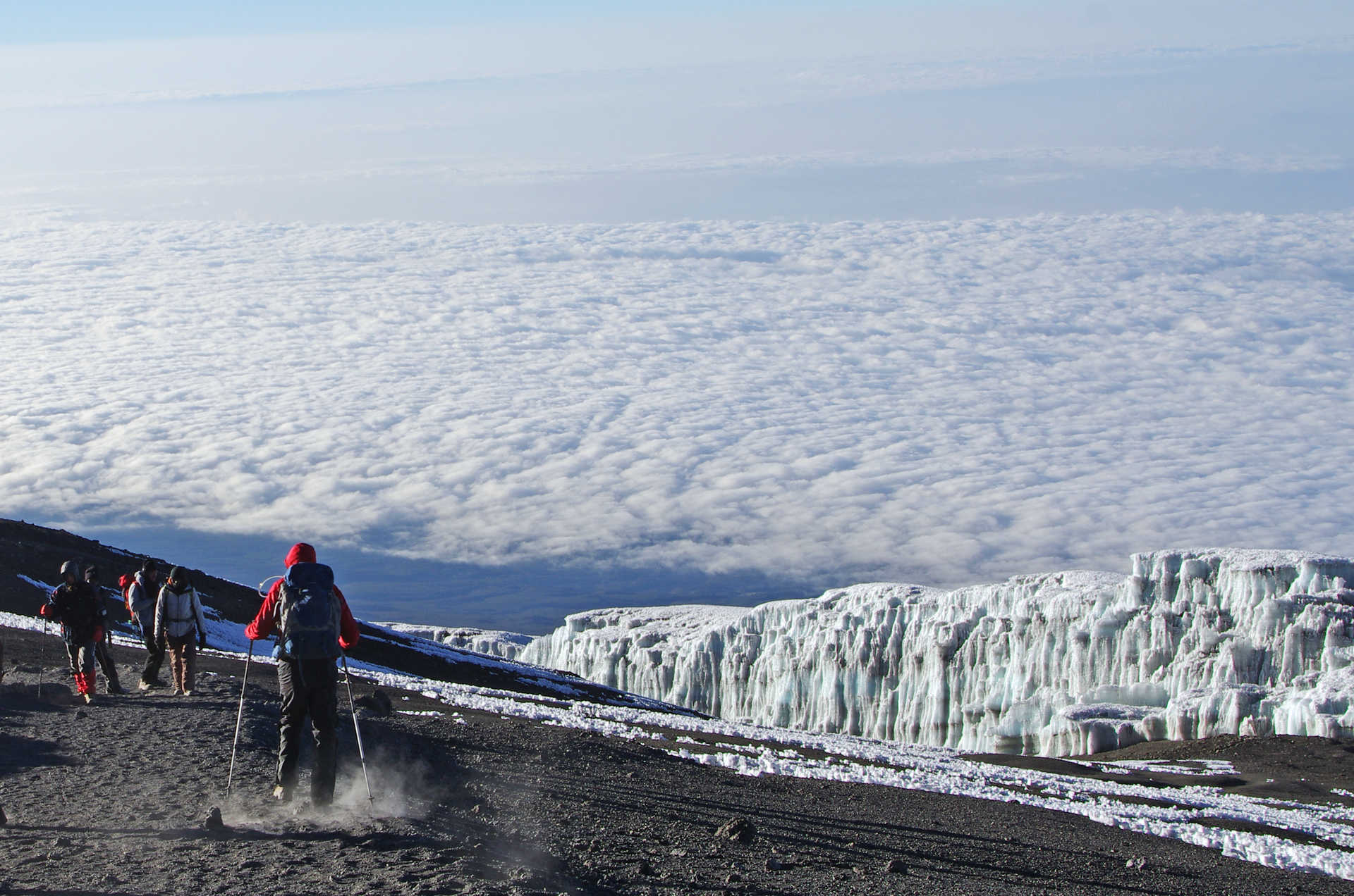 Kilimanjaro descent from summit