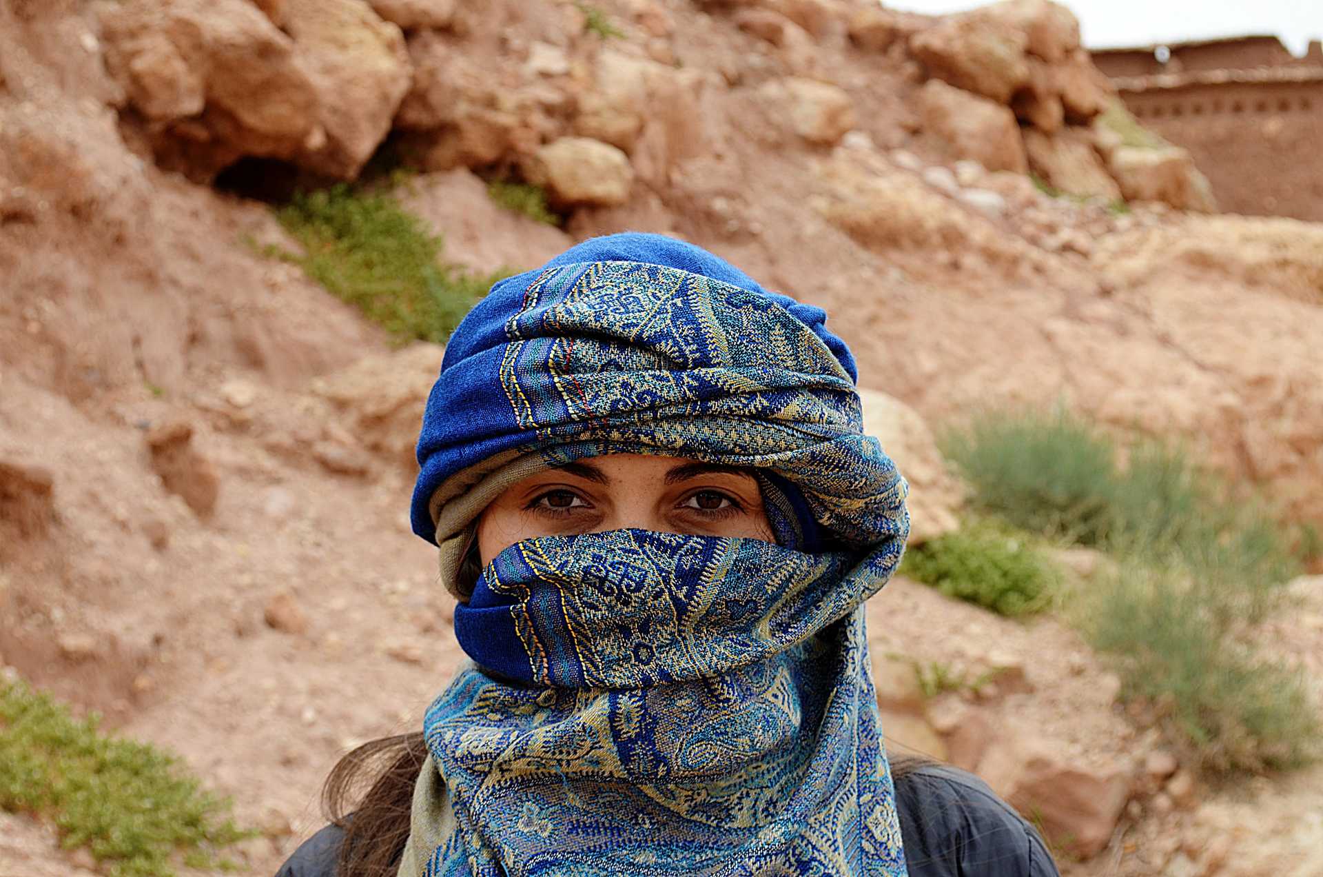 Lady in the desert, Morocco