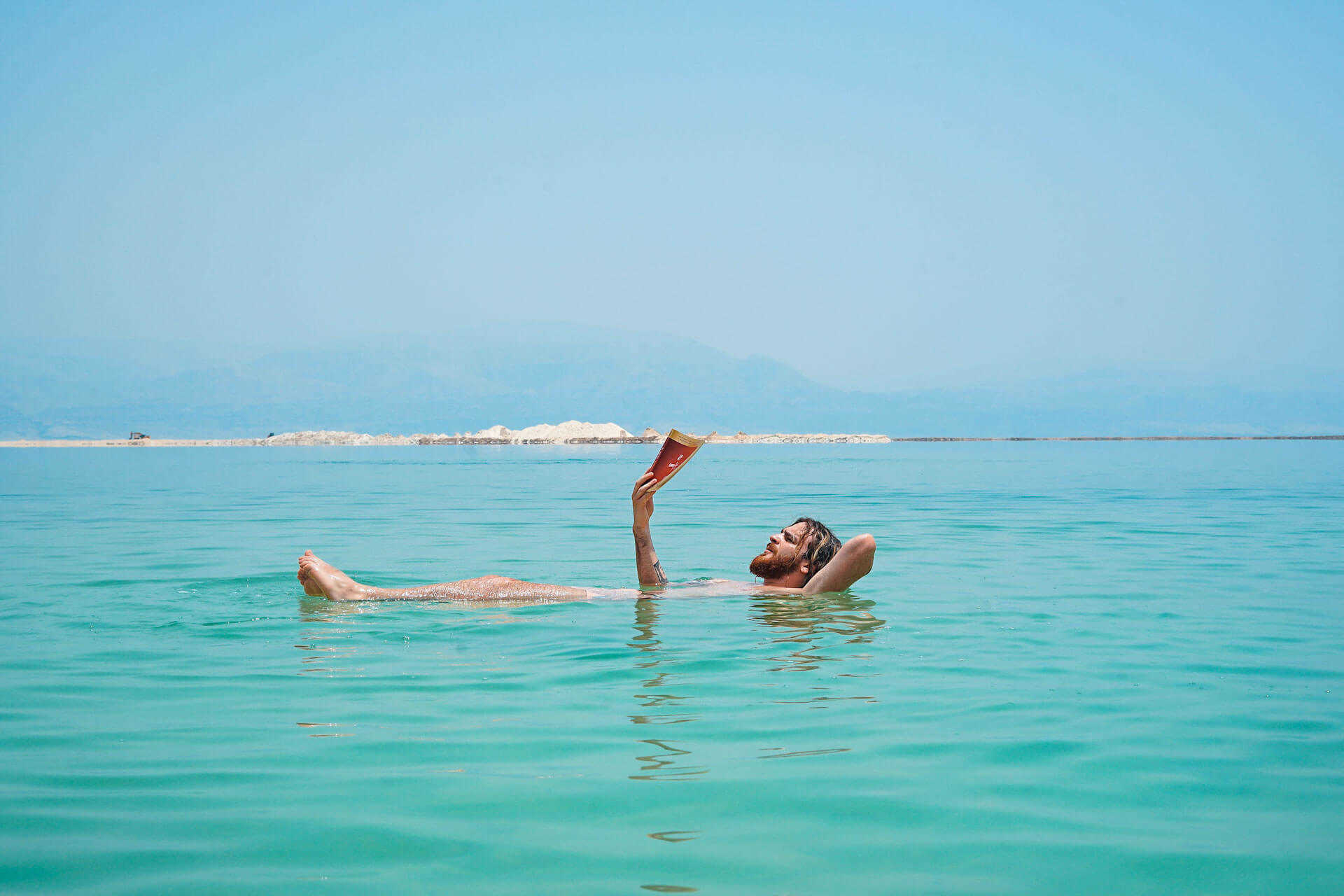 Man floating in the Dead Sea