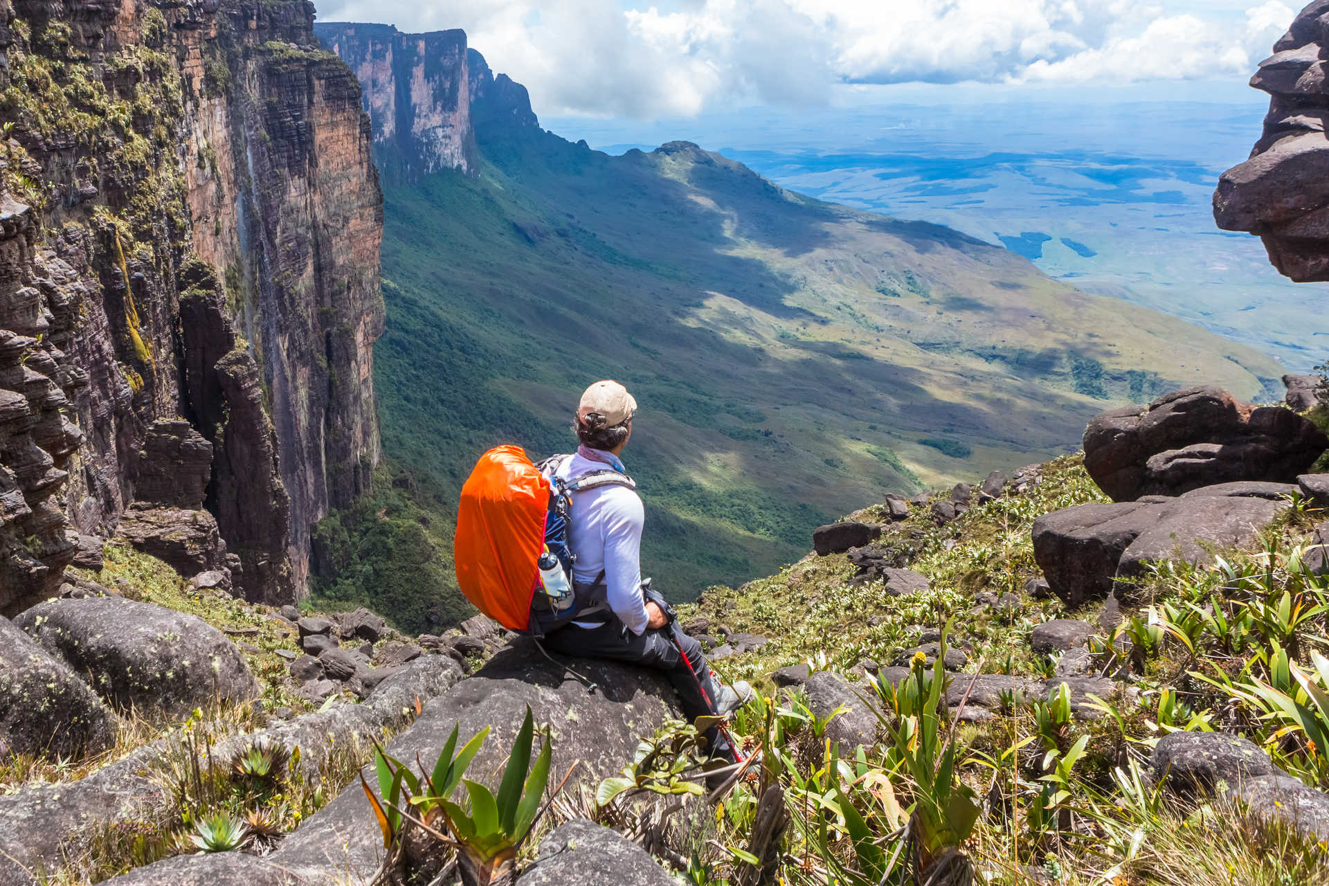 Man sitting on rocks in the Roraima massif