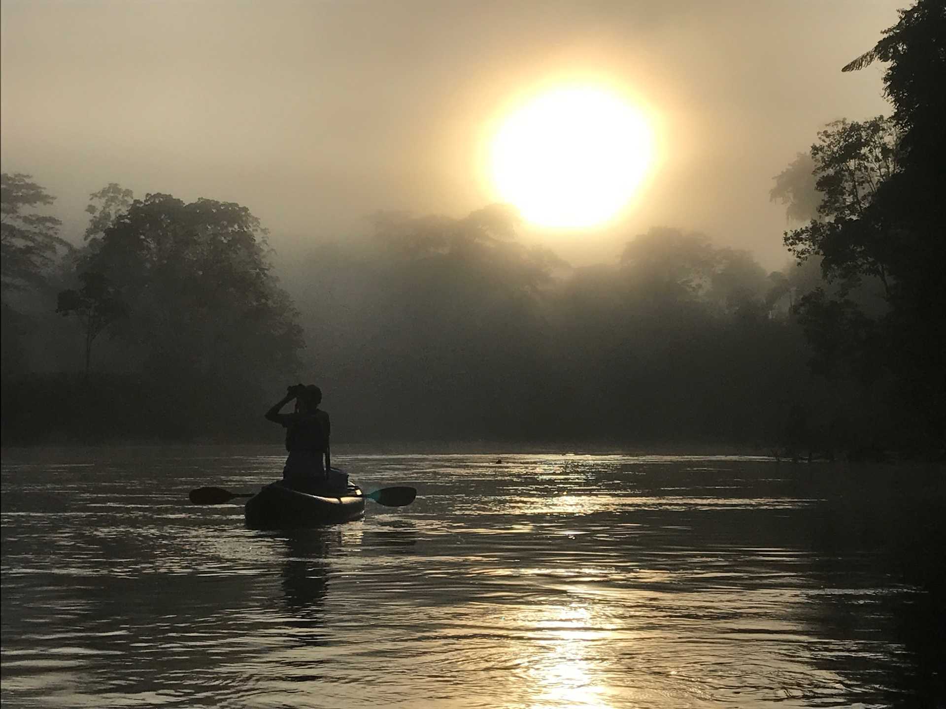 Sunset over the Shiripuno river