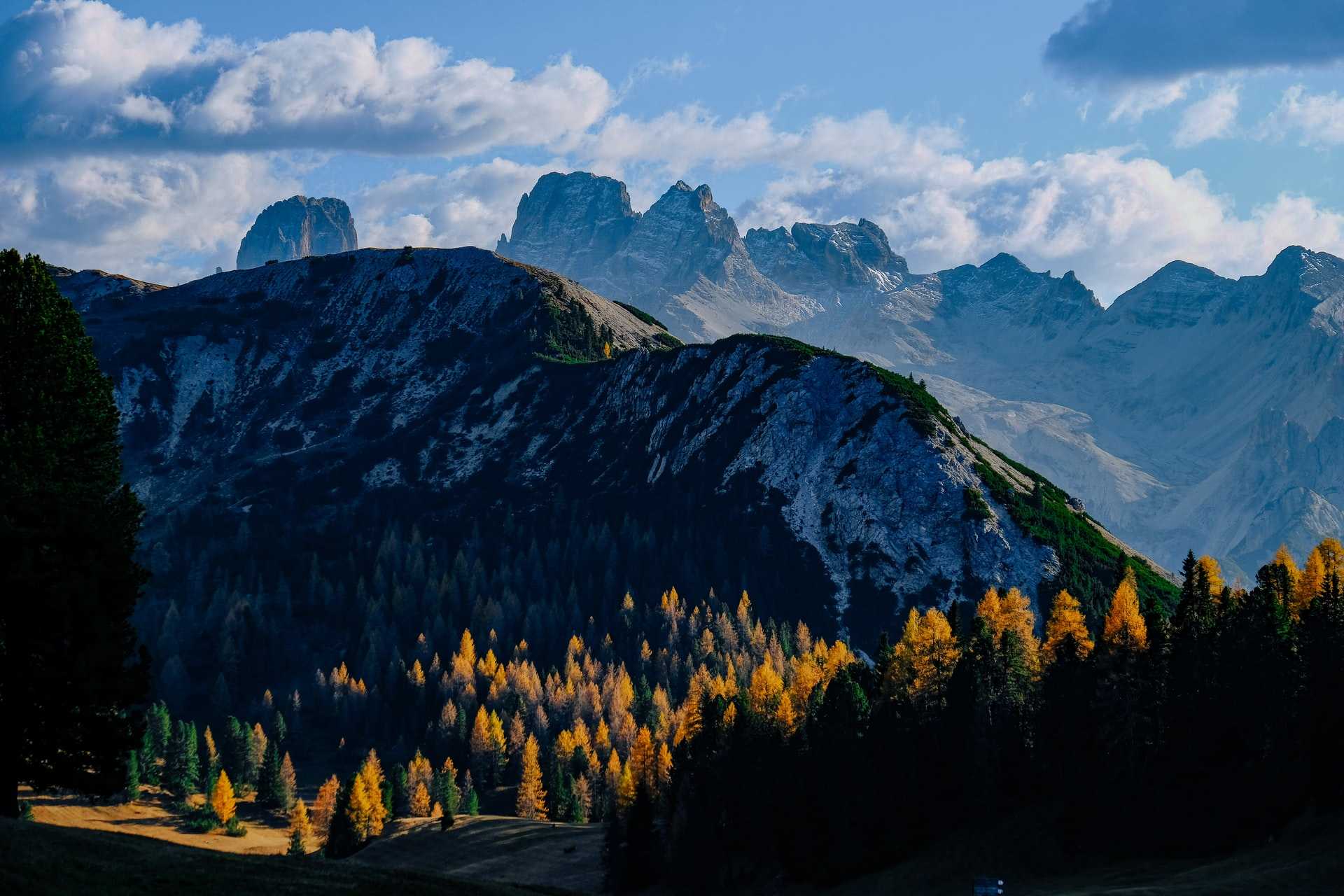 View of Dolomites peaks