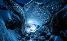 Ice tunnel in Gigjokull, Iceland
