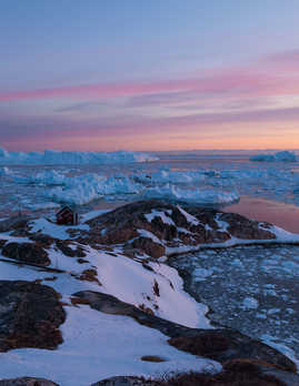 Looking-out-into-disko-bay-at-sunrise