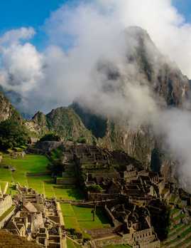 Mystical Machu Picchu through clouds