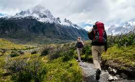 Hikers during the W trek in Patagonia