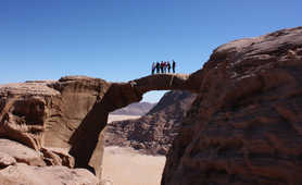 Natural arch in the Wadi Rum desert