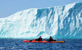 Sea kayaking in Greenland during Summer