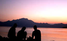 Sunset in the Musandam fjords