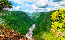 The Potaro river valley under Kaieteur Falls in the Amazon rainforest of Guyana, South America