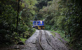 Touristic train going to Aguas Calientes