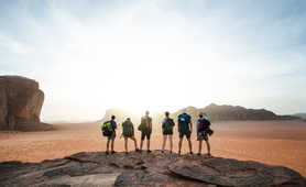 Trekkers in Wadi Rum, Jordan