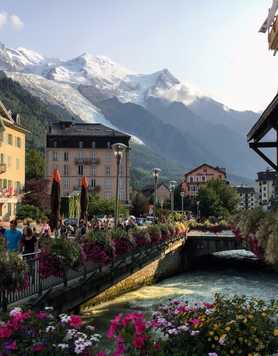 Charming city of Chamonix in the French Alps