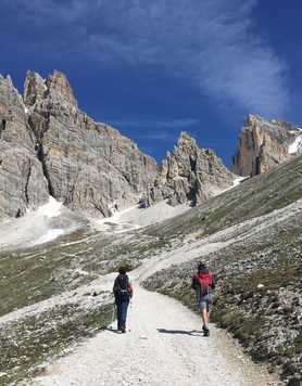 Hikers in the Dolomites