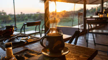 Breakfast at the tented camp in the Serengeti
