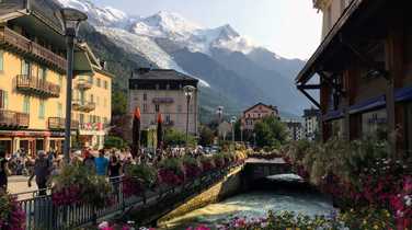 Charming city of Chamonix in the French Alps