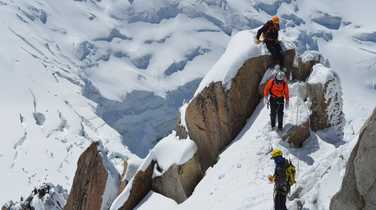 Climbers on their way to the Mont Blanc