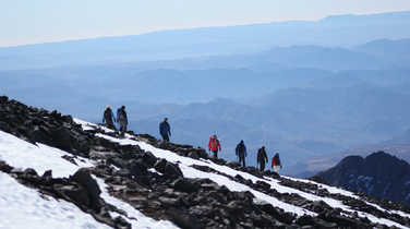 Climbers on Toubkal