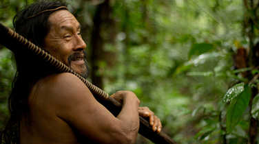 Gabo teaching traditional hunting skills