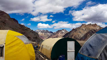 Group tents at Plaza de Mulas