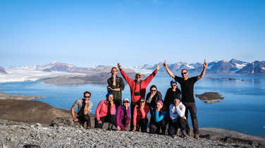 Group under the sun of Svalbard