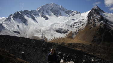 Hiker before the Salkantay pass