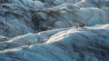 Hikers climbing the Vatnajökull glacier