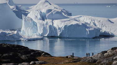 Hikers in the Disko Bay