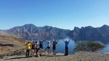 Hikers in the Musandam fjords
