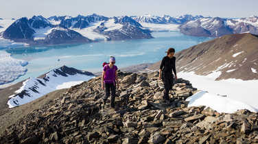 Hiking in summits of Spitsbergen, Arctic