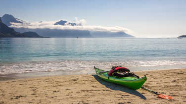 Kayak on the beach in Lofoten