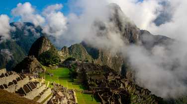 Mystical Machu Picchu through clouds