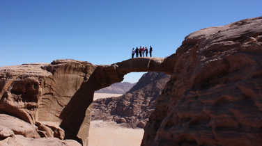 Natural arch in the Wadi Rum desert