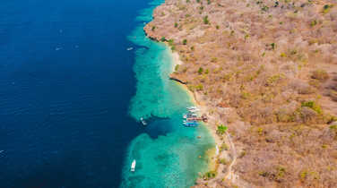 Popular diving sites in transparent ocean on Menjangan island