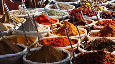 Spices in a market in Bhutan