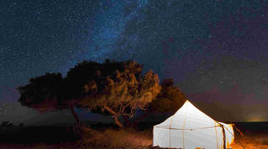 Starry night at a berber camp in the Moroccan desert