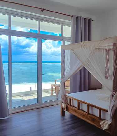 Beach-front room at Zanzibar all inclusive hotel