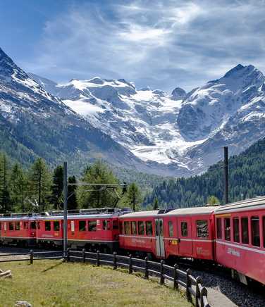 Bernina-Express train in Switzerland