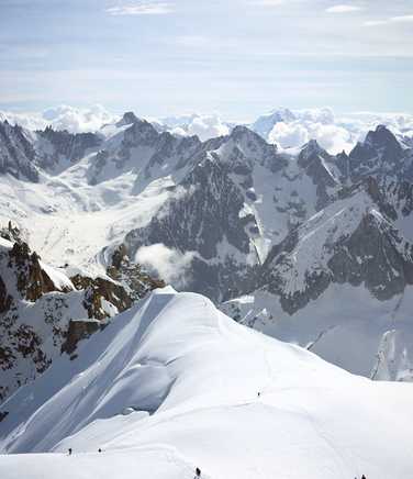 Climbers in Mont Blanc massif