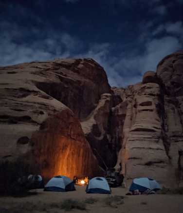 Desert camp on Petra to Wadi Rum trek