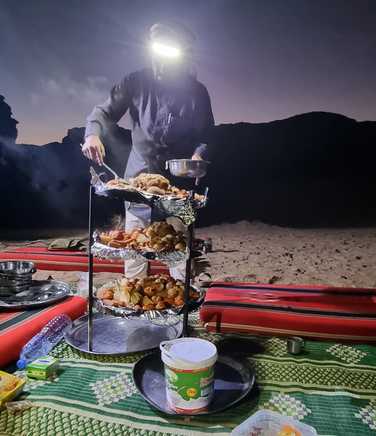 Dinner at camp in Wadi Rum